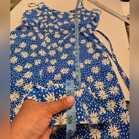 Skies Are Blue Ditsy Daisy Adjustable Strap Jumpsuit Tie Waist Size Large - Picture 4 of 11